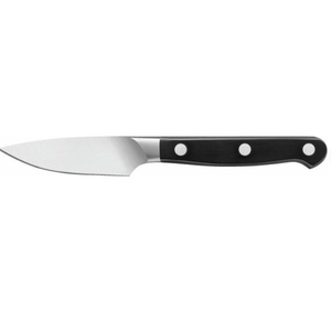 Kitchen <b>Knives</b> <b>Set</b> with Black Handles Silver Blades Light Brown Wood Storage Block and Scissors for Home Slicing and Chopping - Product Image 4