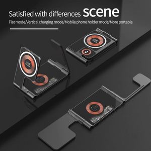 Cargador Inalámbrico Plegable 3 en 1 <span class=keywords><strong>JEDI</strong></span>, Carga Rápida de 15W, Soporte de Aleación de Aluminio para Teléfono, Auriculares y Reloj - Product Image 3