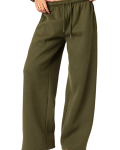 <b>Women</b> Autumn Breathable Loose Fit Mid Waist Wide Leg Sweatpants Elastic Waist Drawstring <b>Jogger</b> Pants Pocket Casual - Product Image 4