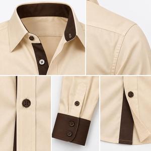 Camisa de Vestir para Hombre, Manga Larga, Color Sólido, Cuello Mao, Estilo Casual, Tela Popelina, para Primavera, Ecológica y Transpirable - Product Image 6