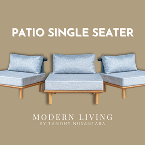 Sofá individual de patio de madera de teca de primera calidad, estilo moderno y ecológico, adecuado para sala de estar, hecho en Indonesia. - Product Image 5