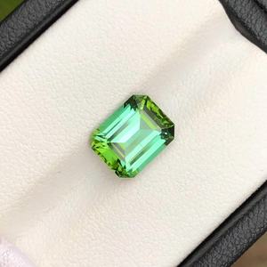 Turmalina verde neón natural, piedra preciosa suelta, corte esmeralda, cristal para la elaboración de joyas - Product Image 3