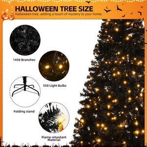Albero di Natale Artificiale Pre-Illuminato da 2,4 m con 1450 Rami e 550 Luci, Pino Artificiale Realistico con Telecomando - Product Image 5