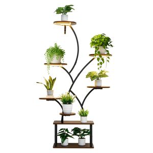 Support de plantes d'intérieur à 8 niveaux avec support d'angle en métal éclairé de 62 pouces, 3 minuteurs et 10 niveaux de luminosité pour lampes de culture intérieures - Product Image 4