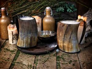 Viking Horn Mug Medieval Drinking Horn Handmade Horn Beer Mug Party and Restaurant <b>for</b> Drinking <b>for</b> Holidays or <b>Lovers</b> - Product Image 2