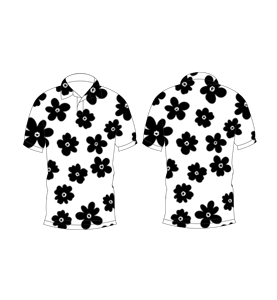 เสื้อโปโลพิมพ์ลายดอกไม้สีขาวดำสำหรับผู้ชายแขนสั้นลำลองแฟชั่นฤดูร้อนเสื้อยืดกอล์ฟ - Product Image 6