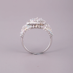 Bague de fiançailles et alliance en argent 925 avec moissanite taille marquise pastel et micro-incrustation pour femme - Product Image 2