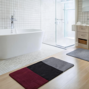 Tapis de bain réversible en coton 140 antidérapant 17x26 pouces, matériau doux en TPE et boue de diatomée pour la maison, l'hôtel et la décoration de salle de bain - Product Image 2