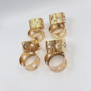 Anillo para Servilletas de Diseño Metálico, Acabado Dorado, Forma Redonda, Elegante Porta Servilletas Decorativo para Mesa - Product Image 2