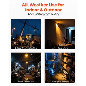 Durable 150W <b>LED</b> Temporary <b>Work</b> <b>Light</b> 19000 lm 5000K Water-Resistant with Ceiling Stand Linkable up to 6 Units for Job Sites - Product Image 6