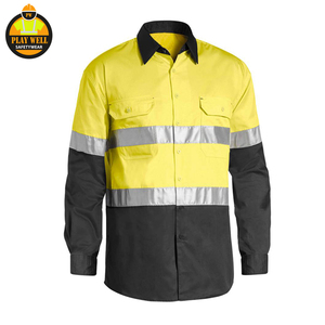 Chemises de travail haute visibilité avec bandes réfléchissantes, manches longues, séchage rapide, pour travaux de construction - Product Image 3