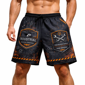 Industrial Graphic Mesh <b>Shorts</b> Men Breathable Drawstring Training <b>Shorts</b> Lightweight <b>Tech</b> Style Activewear OEM Supply - Product Image 1