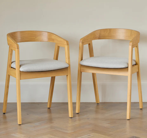 Ensemble de table à manger moderne en bois massif Mindi avec chaises rembourrées, style scandinave, meubles de salle à manger pour la maison et les restaurants - Product Image 2