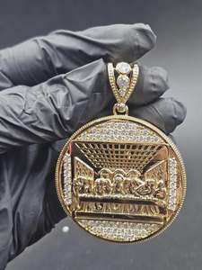 Colgante de la Última Cena de Jesús, Colgante de Fe Religiosa, Colgante de Plata 925, Colgante Hip Hop con Incrustaciones de Diamantes, Joyería para Hombres y Mujeres - Product Image 2