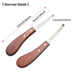 Cuchillos para Recortar Pezuñas de Caballos, de Acero Inoxidable, con Gancho para Mano Derecha o Izquierda, con Mango de Madera, Herramienta para Pezuñas - Product Image 3