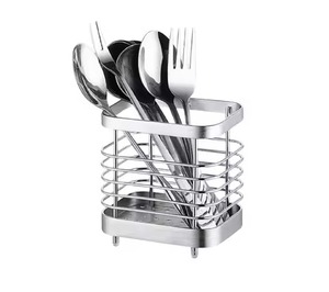 Modern Metal Cutlery Holder Standing <b>Kitchen</b> Organizer Rust Resistant Single Tier <b>Storage</b> <b>Rack</b> for Tableware Utensils Holder - Product Image 2