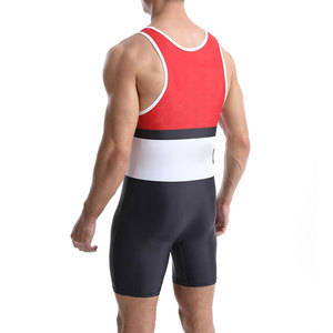 Custom Wrestling Singlet Custom Made <b>Heat</b>-Transfer Design Spandex/Polyester Unisex Stretch 220g Front <b>Back</b> Logo Positions Adult - Product Image 2