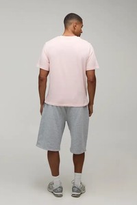 T-shirt décontracté en coton jersey uni à col rond et manches courtes pour homme, coupe classique, respirant, 220g, avec logo frontal - Product Image 4