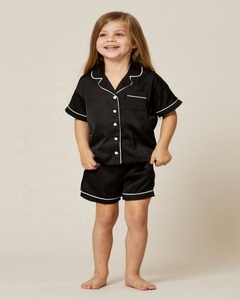 Robe de nuit confortable en Satin doux, nouvelle Collection maman et fille, couleur noire unie, avec emballage blanc, tissu japonais, nouvelle Collection - Product Image 3