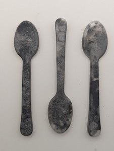 Cuillère en résine artisanale de qualité supérieure, plaquée argent, manche long, design moderne, finition brillante, pour épices, sel, agitation, écologique - Product Image 3