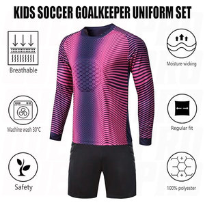 Camiseta de portero de fútbol para niños, uniformes de equipo juveniles para niños, conjunto de portero de manga larga para hombre con pantalones cortos a juego, transpirable - Product Image 3