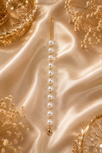 Gold Plated Imitation Pearl Strand Bracelet Classic Women's Wedding Jewelry Alloy Chain Link <b>Bangles</b> Handcrafted Round Pearl - Product Image 3
