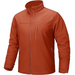Veste en polaire grise pour homme, col montant, fermeture éclair, coupe-vent, veste softshell, coupe régulière, veste softshell avec poches zippées - Product Image 5