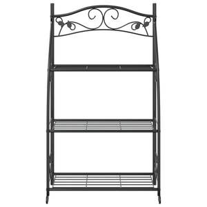 Porte-fleurs rectangulaire en acier noir thermolaqué pour meubles d'extérieur, résistant aux intempéries et élégant - Product Image 4