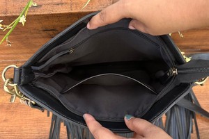 Nouveau sac à bandoulière en cuir matelassé usiné à la main à grandes franges sac à bandoulière en cuir véritable de haute qualité sac à main de luxe - Product Image 6