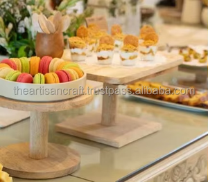 Handcrafted Wooden Cake Stand Elegant Rustic Round Dessert Display Pedestal Serving Stand for Cakes Pastries Cupcakes Weddings B - Product Image 6