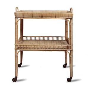 Carrito de bar de ratán premium, carrito de bar artesanal, carrito de vinos móvil, carritos de comida con ruedas en venta - Product Image 1