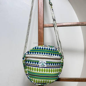 Designer Himalayan <b>Round</b> Hemp Crossbody Bag Handmade Eco-Friendly <b>Sling</b> Bag with Zipper Boho Travel Shoulder Bag for Women & Men - Product Image 3