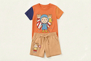 Ensemble deux pièces en coton pour enfants, t-shirt et short, respirant, léger, vêtements décontractés d'été, taille personnalisée - Product Image 5