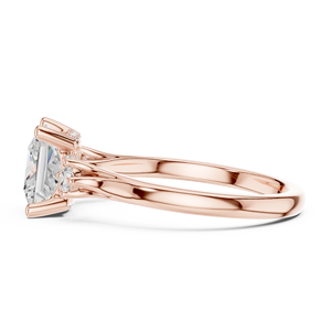 Bague Solitaire Élégante en Or Rose Coupe Princesse, Bijoux de Mariage et de Fiançailles de Luxe, Bagues de Mode Personnalisées en Gros pour Femmes - Product Image 4
