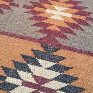 Alfombra Vibrante Tejida a Mano de Yute y Lana, Alfombras Kilim para Sala de Estar, Dormitorio y Estudio - Product Image 2