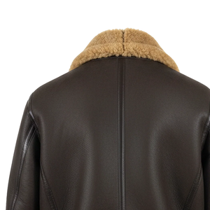 Premium Genuine Leather <b>Shearling</b> Winter <b>Jacket</b> <b>Men</b> Soft Fur Aviator Coat Warm Durable Fashion Biker Outerwear Style - Product Image 3