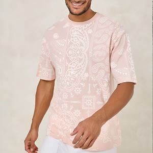 Camiseta Personalizada para Hombre, Talla Grande, 100% Algodón, Tejido Grueso, Detalle de Parche, 260 g/m², Estilo Urbano, Retro, Lavado, Lisa - Product Image 1