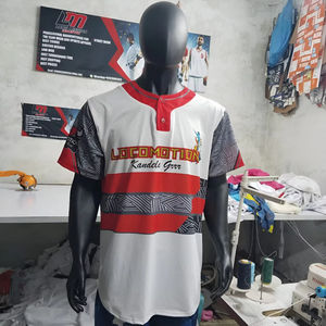 Superbe fabrication Sialkot Pakistan, vêtements de sport Long Mission, chemise de baseball sublimée avec 2 boutons, chemise de baseball personnalisée. - Product Image 1