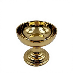 Customizable Gold Plated Pedestal Fruit Chocolate <b>Ice</b> Cream Bowl Luxury Table Decorations for Gifting Custom Colour Metal Bowls - Product Image 1
