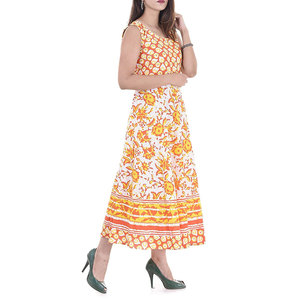 Women Printed Frock Modern Ladies Casual <b>Dress</b> Elegant Floral Print Comfortable Lightweight Fabric Stylish Long Length Frock - Product Image 3
