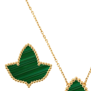 Ensemble de bijoux en malachite plaqué or 24 carats Green Gold, collier, boucles d'oreilles et bracelet en forme de feuille de lierre, élégant, pour femmes, cadeau de luxe et tendance - Product Image 3