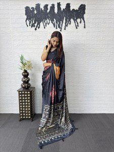 <b>Green</b> <b>Silk</b> Saree With Embroidery Traditional Women's Wear India Pakistan Wedding Engagement All Seasons - Product Image 6