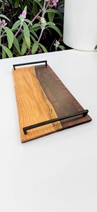 Unicorn Handicrafts Rustic Wooden Handmade Serving <b>Tray</b>-Durable Easy Clean Natural Wood Food <b>Tray</b> for <b>Catering</b> Restaurants - Product Image 3