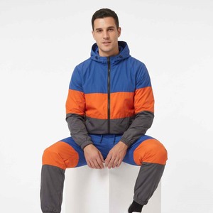 Lightweight Highlighted Line Streetwear Tracksuit 2 Piece <b>Jacket</b> and Pant Crinkle Nylon Reflective Windbreaker Tracksuit Men - Product Image 4