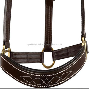 Équitation-dos nu en cuir rembourré, de qualité supérieure, brun, avec couture de contrastée, quincaillerie en laiton rose en or - Product Image 2