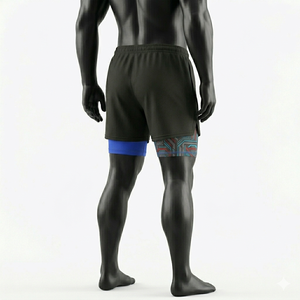 Private Label Trending 2 in 1 Men Four-Way <b>Stretch</b> Lightweight Heat-Transfer Printed Compression <b>Shorts</b> Inner Liner Gym Running - Product Image 6