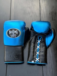No Boxing No Life Gants de boxe en cuir véritable à lacets pour entraînement et sparring, couleur verte, impression de nom personnalisée, unisexe adulte, respirants - Product Image 6