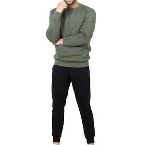 Sudaderas con capucha lisas para hombre de alta calidad, 100% algodón, mezcla de felpa, sudaderas extragrandes con cuello redondo y manga larga. - Product Image 2
