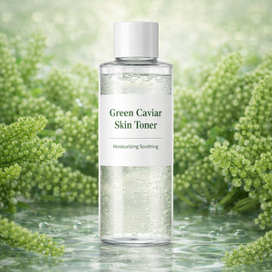 Tonique pour la peau au caviar vert, formule coréenne à base de raisins de mer, acide hyaluronique, anti-âge, éclaircissant, sans huile, sans parabène, ODM/OBM - Product Image 1