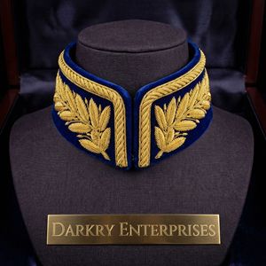 Cuello Alto de Terciopelo con Hoja de Roble Bordada a Mano con Hilo de Oro, Personalizado y de Lujo, para Prendas Formales, Uniformes y Insignias - Product Image 2